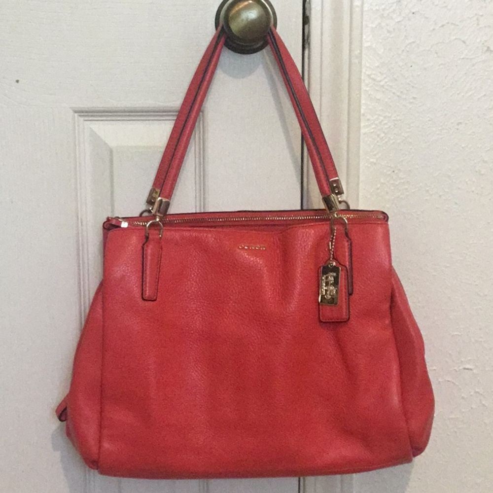 EUC Coach Madison Cafe Leather Satchel & Hangtags 27859
